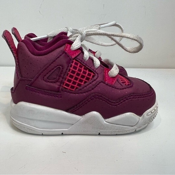 Air Jordan Jordan’s Baby Girl Pink and Purple Dot 4C - Picture 1 of 9